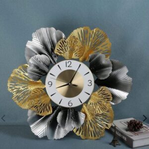 Modern Wall Clock Floral Design