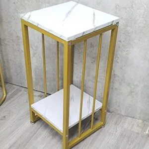 Marble Side Table - Gold Stand
