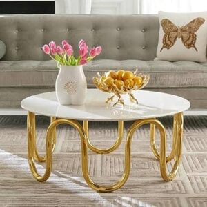 Coffee Table - Curvy Golden Bottom Stand