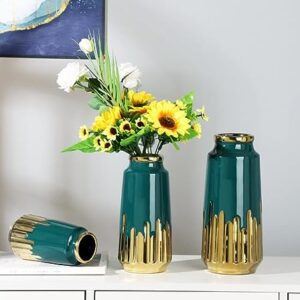 Cylinderical Ceramic Green Vase