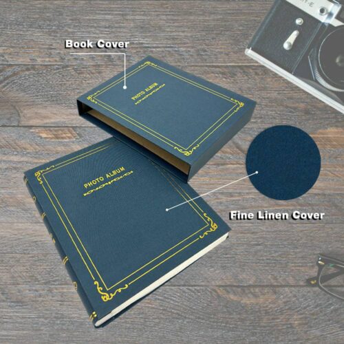 Decorhills Photo Album Scrapbook with Slip-in Cover, Green Blue and Brown, Holds 400 Photos, 4x6 Inch