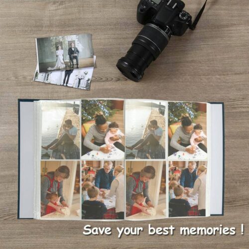 Decorhills Photo Album Scrapbook with Slip-in Cover, Green Blue and Brown, Holds 400 Photos, 4x6 Inch