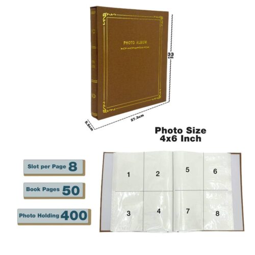 Decorhills Photo Album Scrapbook with Slip-in Cover, Green Blue and Brown, Holds 400 Photos, 4x6 Inch