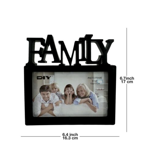 Plastic Family Design Single Photo Frame with Tabletop Display for 6x4 Inch Photo Size