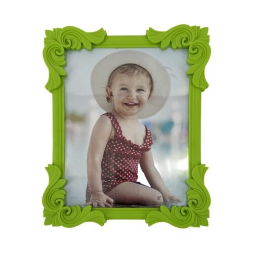 Decorhills Plastic Single Photo Frame showcasing a 6x8 inch photo in black, white, green, pink, or blue, suitable for tabletop or wall display.