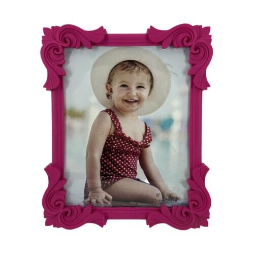 Decorhills Plastic Single Photo Frame showcasing a 6x8 inch photo in black, white, green, pink, or blue, suitable for tabletop or wall display.