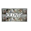 Decorhills Plastic Love Design Multi Pictures Collage Photo Frame with Wall Mount Display, White Silver