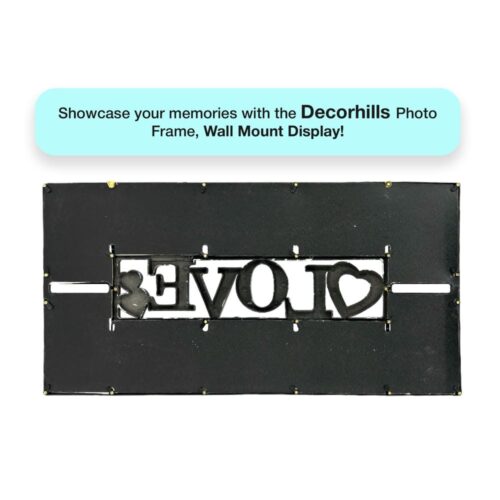 Decorhills Plastic Love Design Multi Pictures Collage Photo Frame with Wall Mount Display, White Silver