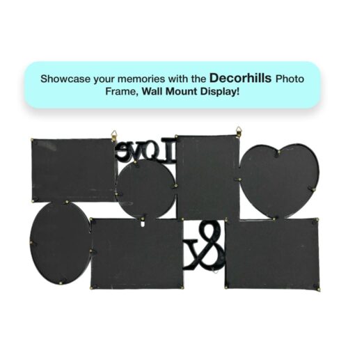 Decorhills Plastic Love Design Multi Pictures Collage Photo Frame with Wall Mount Display, White Silver