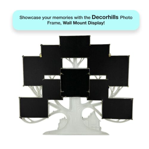 Decorhills Plastic Family & Tree Design Multi Pictures Collage Photo Frame with Wall Mount Display, White