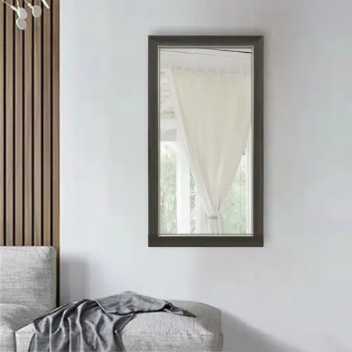 Decorhills Vertical Wall Mount Mirror with PVC Frame - Grey Wood