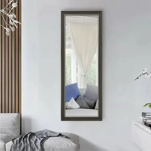 Decorhills Vertical Wall Mount Mirror with PVC Frame - Grey Wood