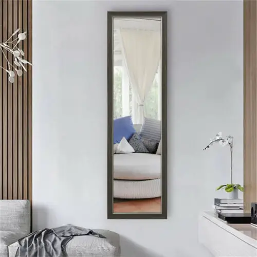 Decorhills Vertical Wall Mount Mirror with PVC Frame - Grey Wood