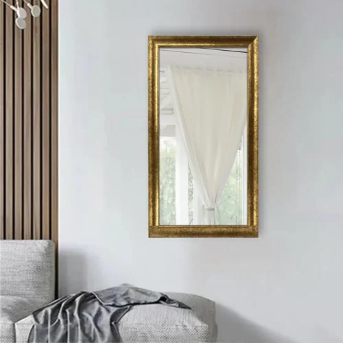 Decorhills Vertical Wall Mount Mirror with PVC Frame - Brown Gold