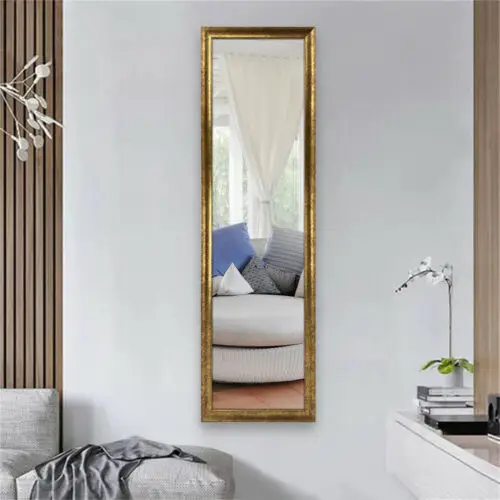 Decorhills Vertical Wall Mount Mirror with PVC Frame - Brown Gold