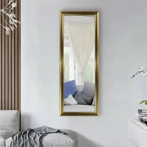 Decorhills Vertical Wall Mount Mirror with PVC Frame - Gold