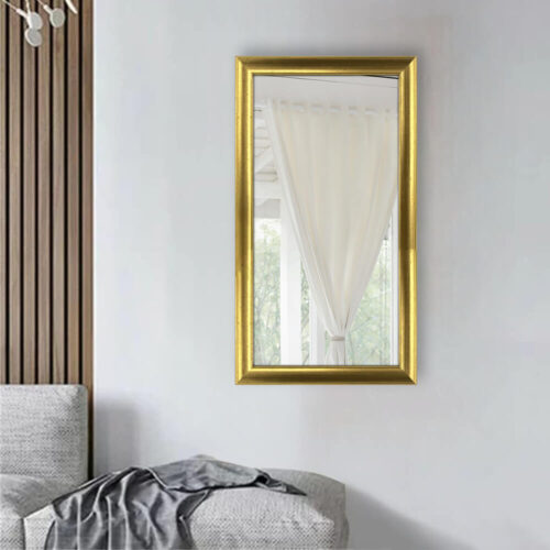 Decorhills Vertical Wall Mount Mirror with PVC Frame - Metallic Gold