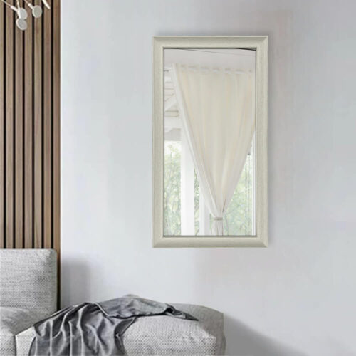 Decorhills Vertical Wall Mount Mirror with PVC Frame - White Wood