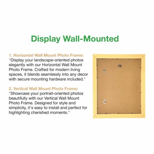 Decorhills Rectangular Glass Photo Frame with Wood Frame, Wall Mount Display for 16x20 Inch Picture