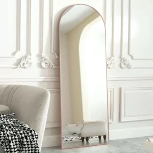 Full-Length Mirror Rose Gold Arch 65x180cm Standing & Wall Mount, aluminum frame